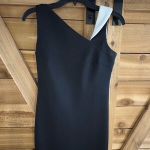 Elegant Black and White Asymmetrical Dress